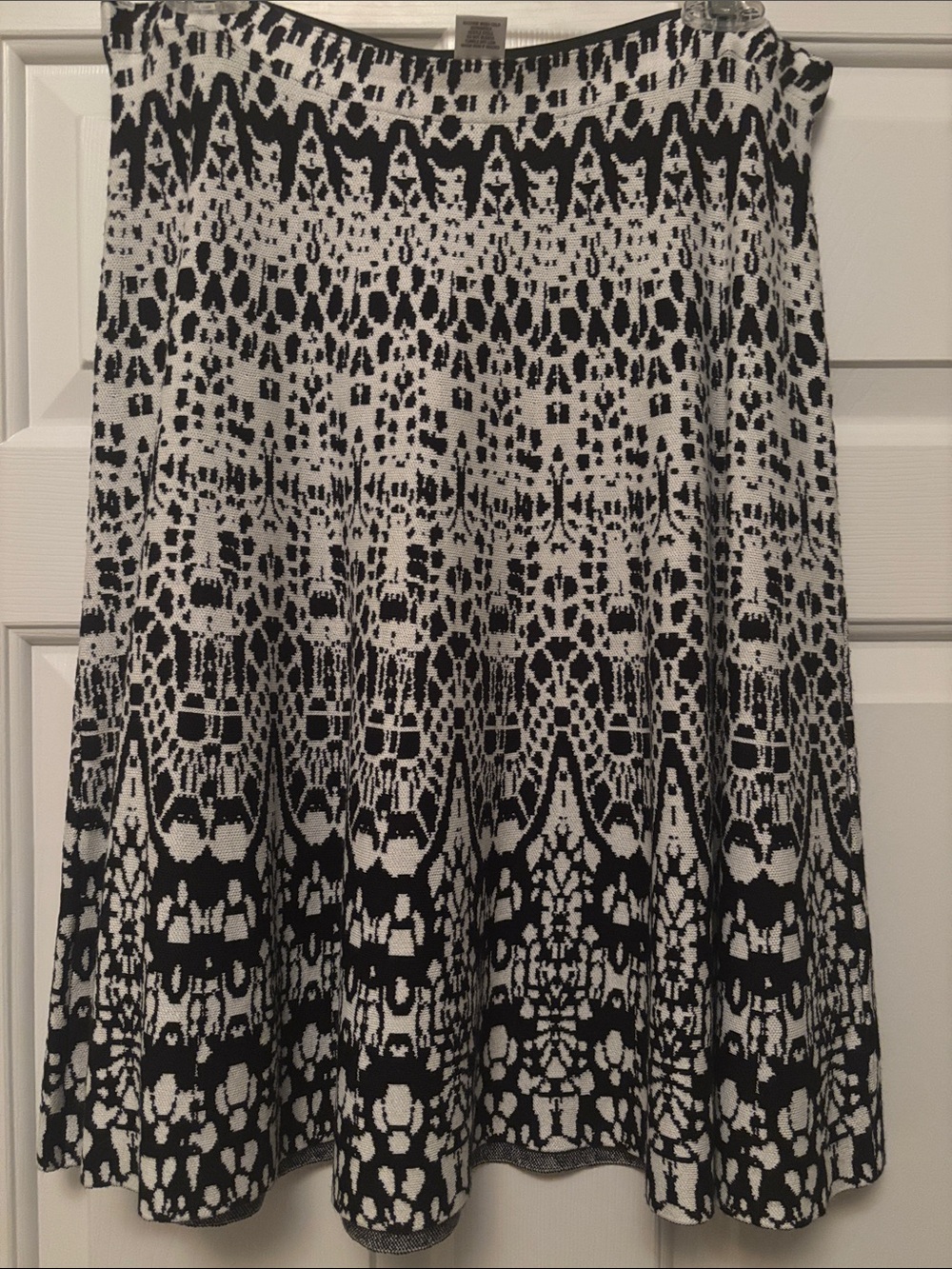 Black & White Patterned A-Line Women's Skirt